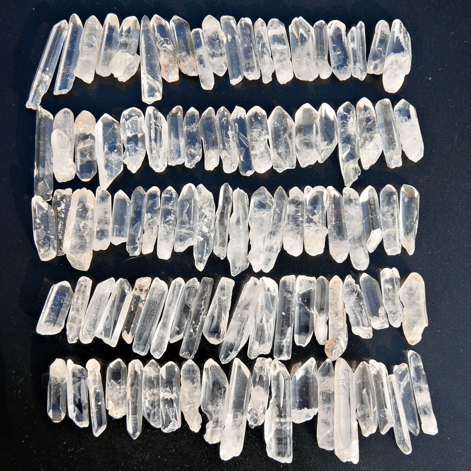 100PCS Bulk Natural Crystal Clear White Quartz Polished Points Wand Specimens