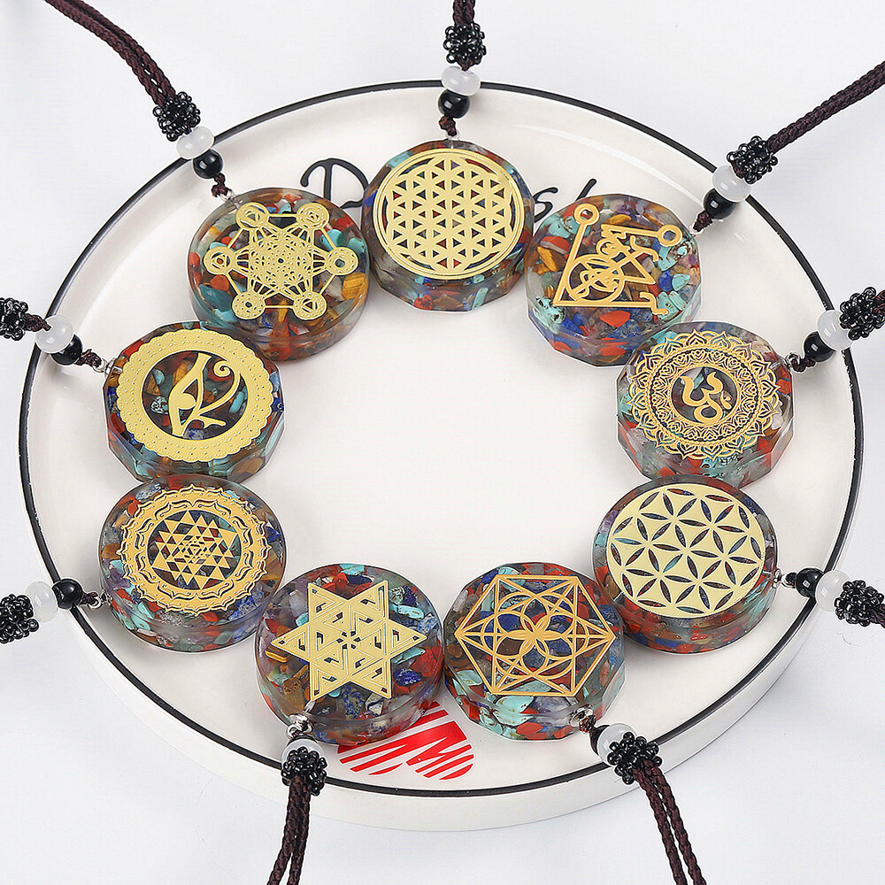 Natural Orgonite Stones Pendant Crystal Healing Chakra Energy Orgone Necklace