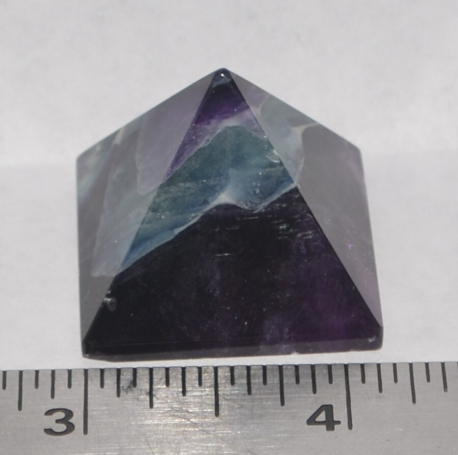 Fluorite Crystal Pyramid – Medium 1.125″ — Gemstone Reiki Pyramid — Lot 1451
