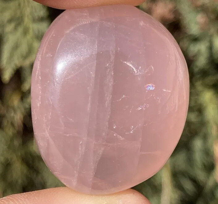 Handmade Polished PINK ROSE QUARTZ Healing Crystal Palm Stone Pebble MADAGASCAR