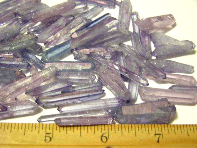 Lavender Aura terminated quartz crystals 1.75 – 0.75 inch 4 crystals per lot