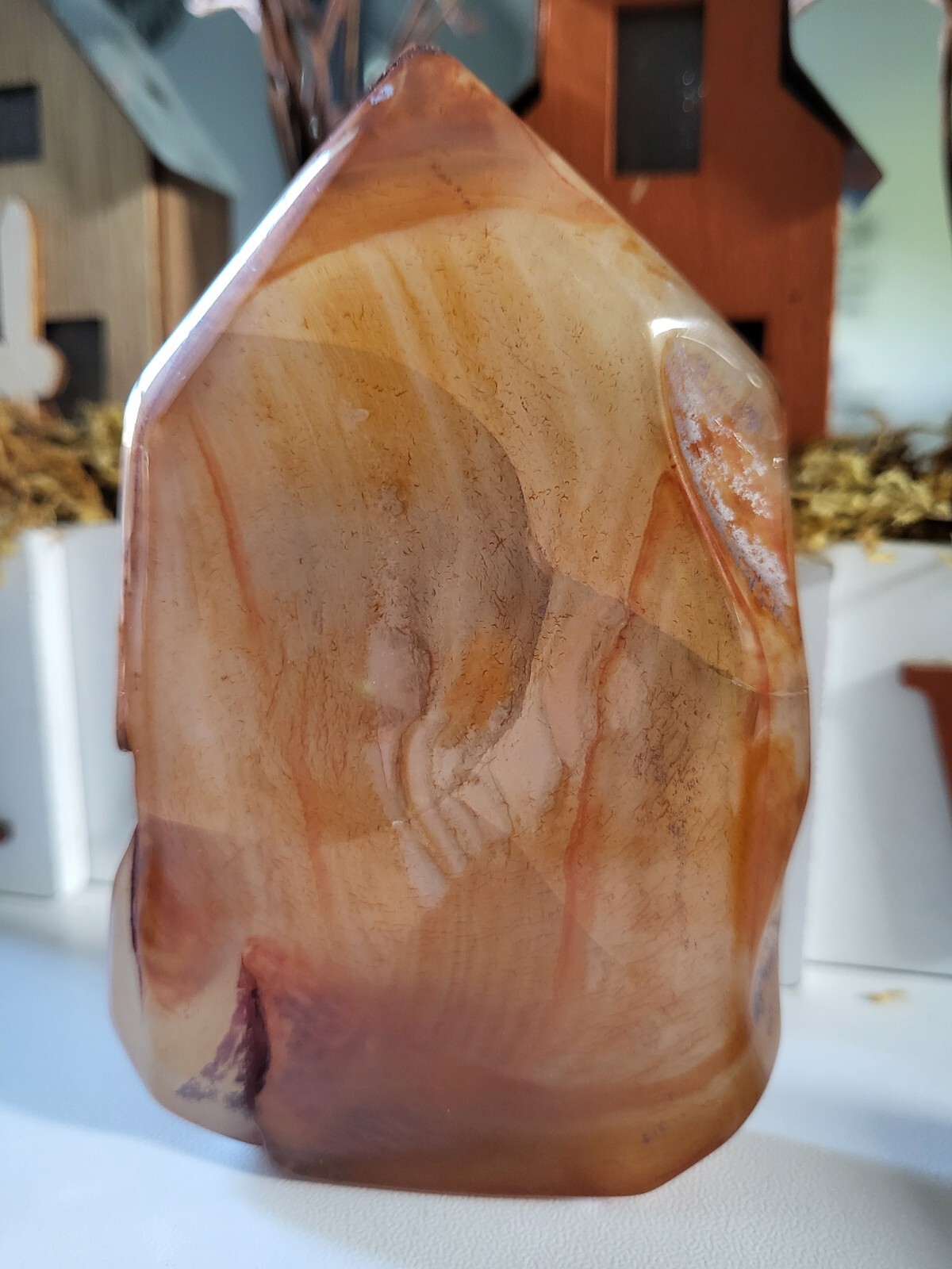 Carving Carnelian Tower Reiki Crystal 2199