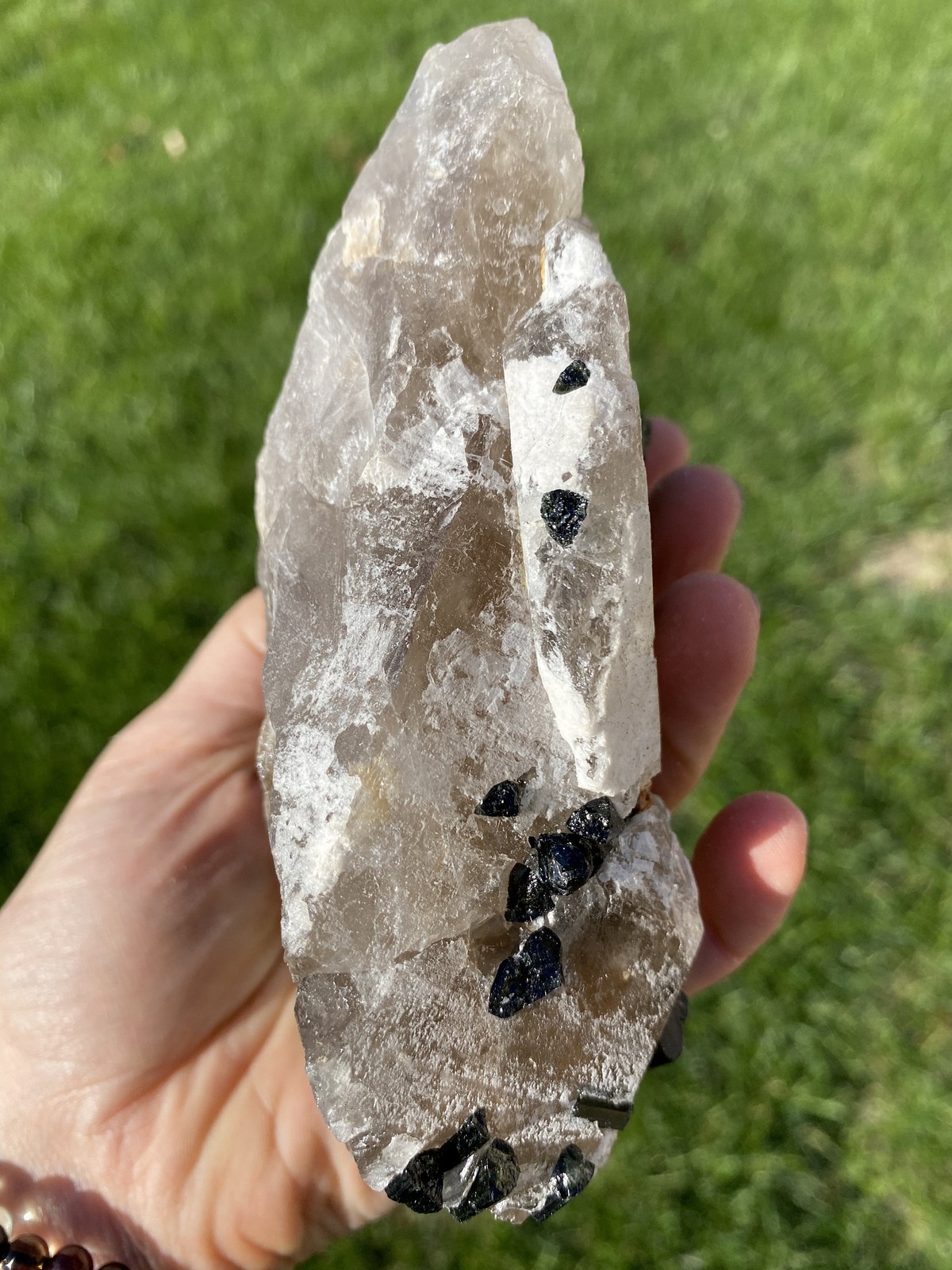 Natural Raw Green Tourmaline in Quartz Crystal from Brazil – 16