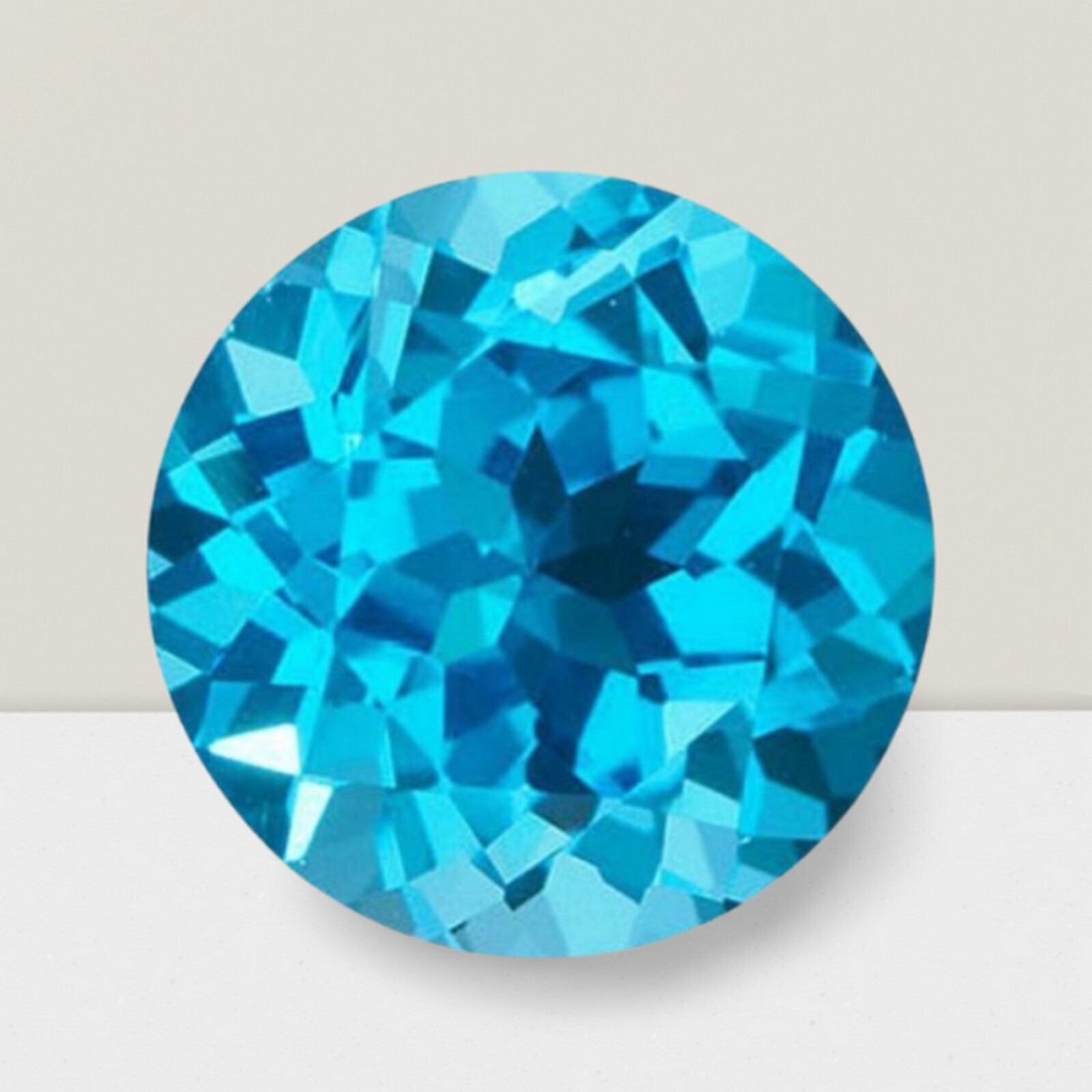 Blue Topaz Round Cut Gemstone 3.50 Cts – 10 mm Flawless Loose Gem