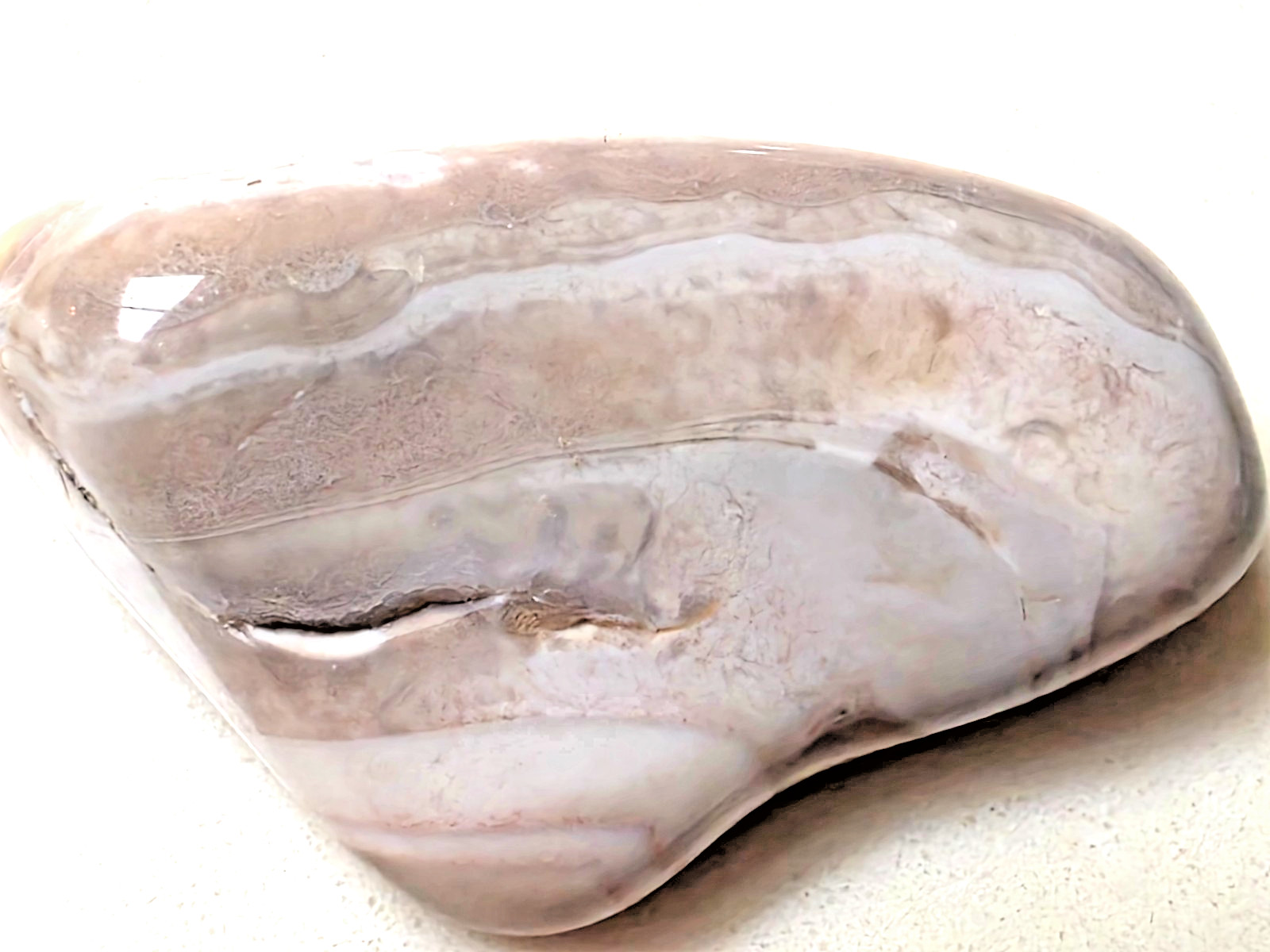 POLISHED BEAUTIFUL BOTSWANA AGATE, NATURAL Grey AGATE banding and earth Tones