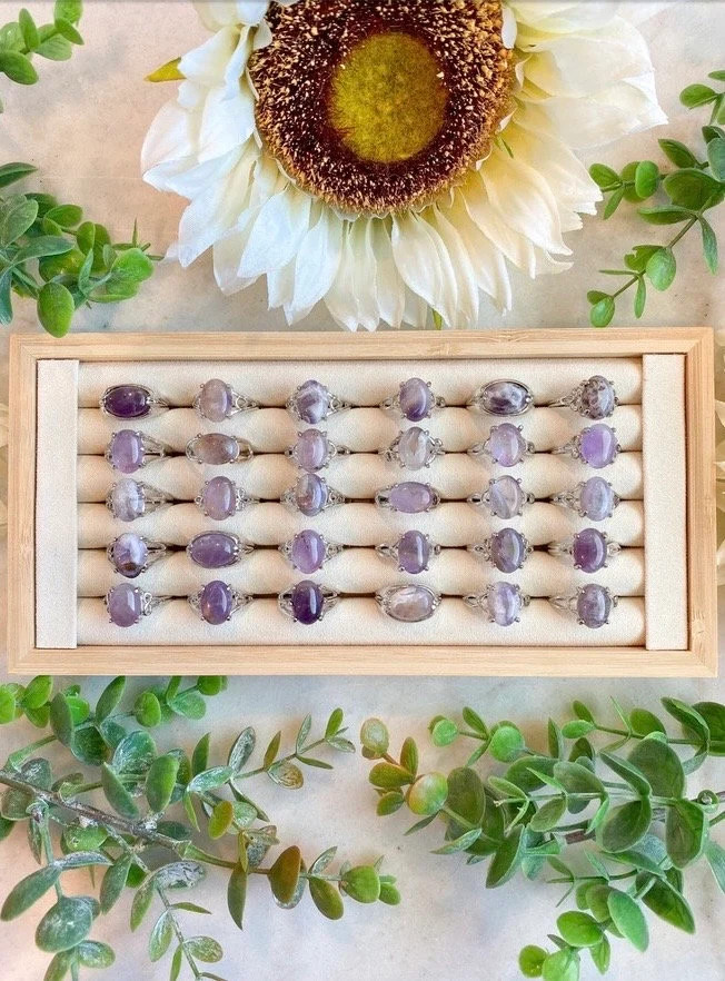 C86- Random Pick Natural Amethyst Crystal Ring