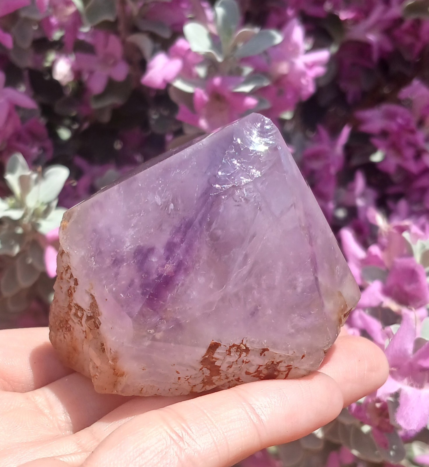 164g Beautiful Natural Semi Polished Purple Amethyst Quartz Crystal Point