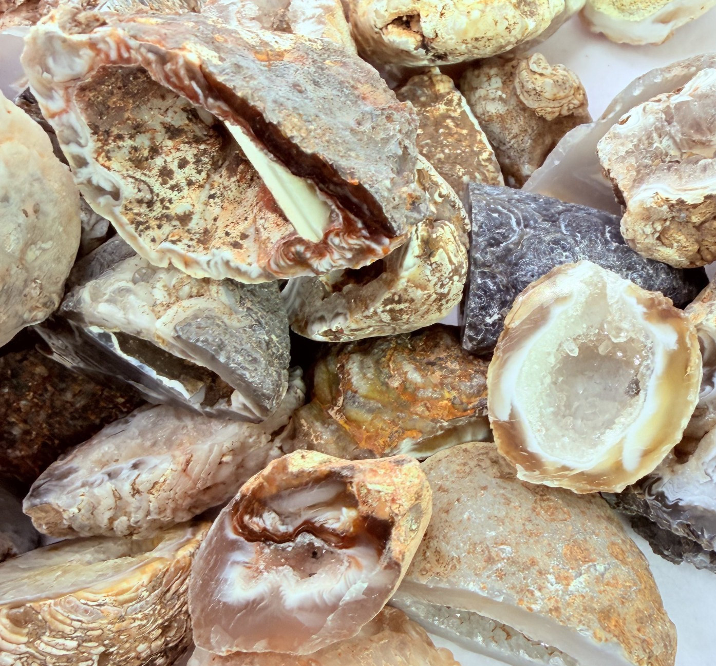 1 2 lb Mini Occo Geodes Brazil Agate Druzy Crystal Variety Lot 9 12pcs 1″