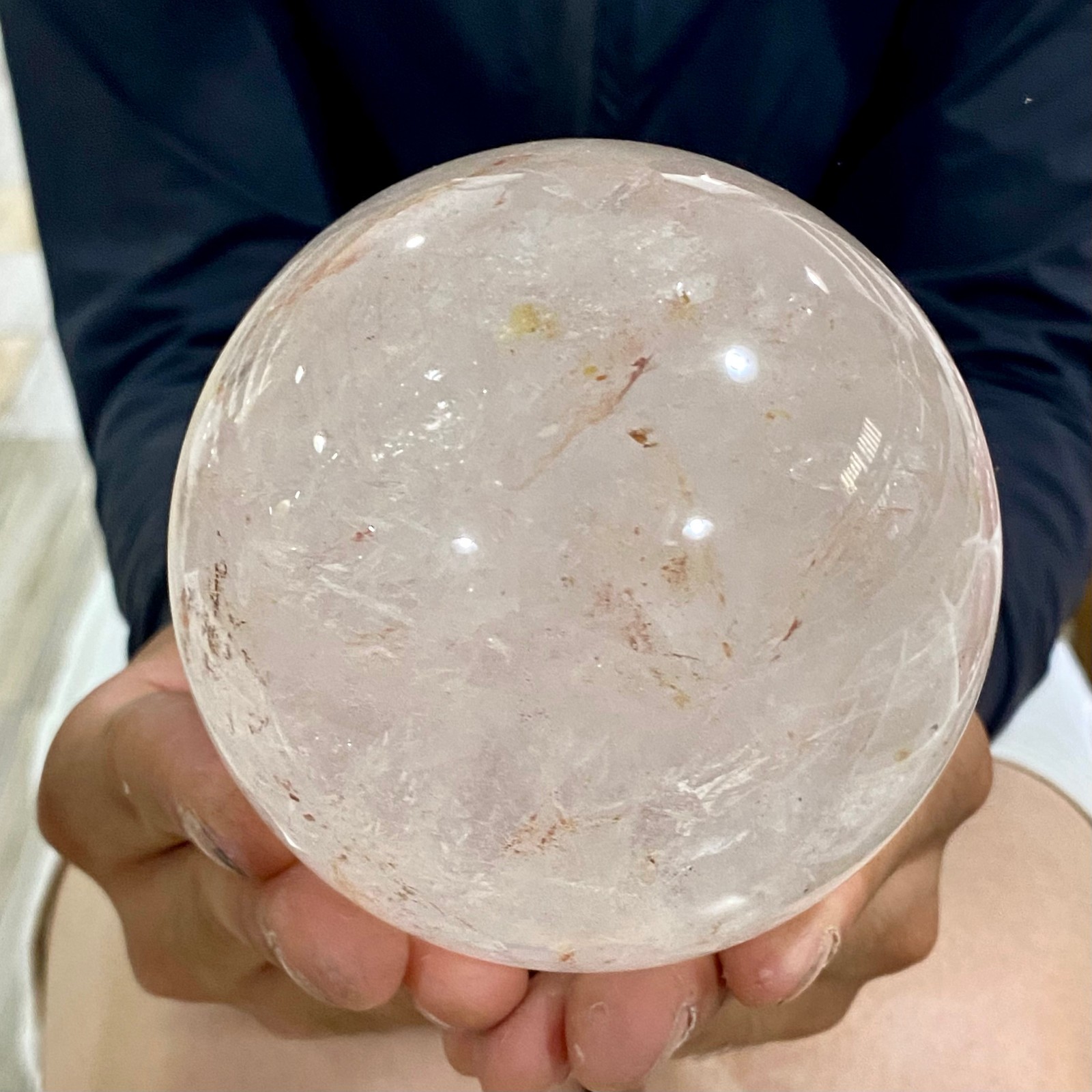 2.42LB Natural clear quartz sphere quartz crystal ball reiki Energy healing