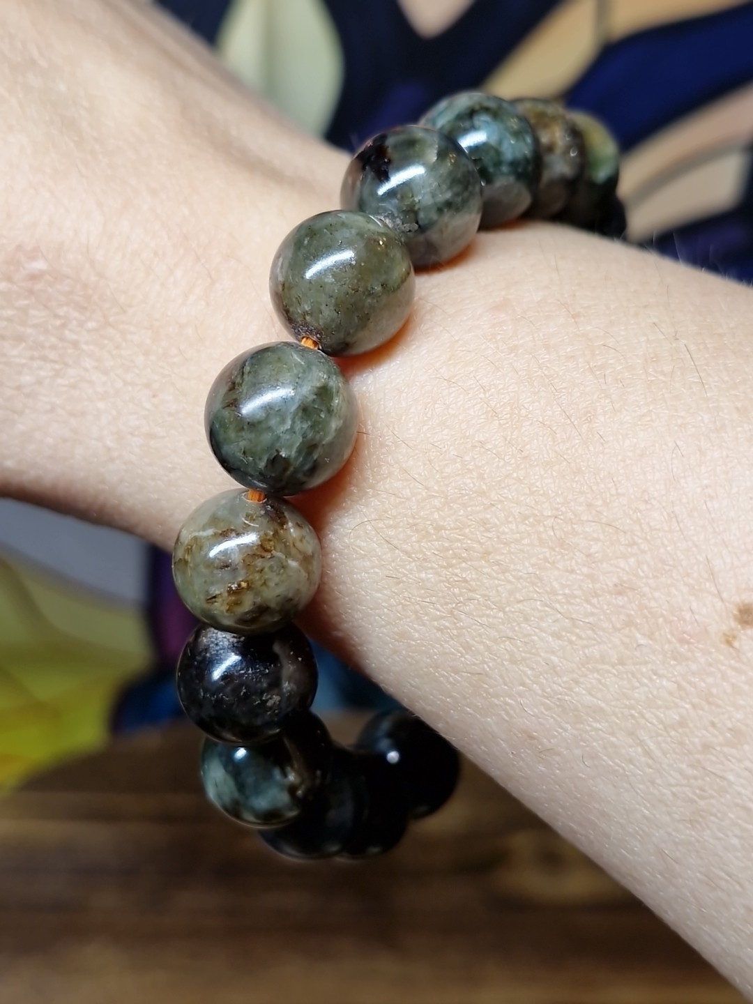 Rare Green Lepidolite 11mm Bead Stretch Bracelet 19.8cm