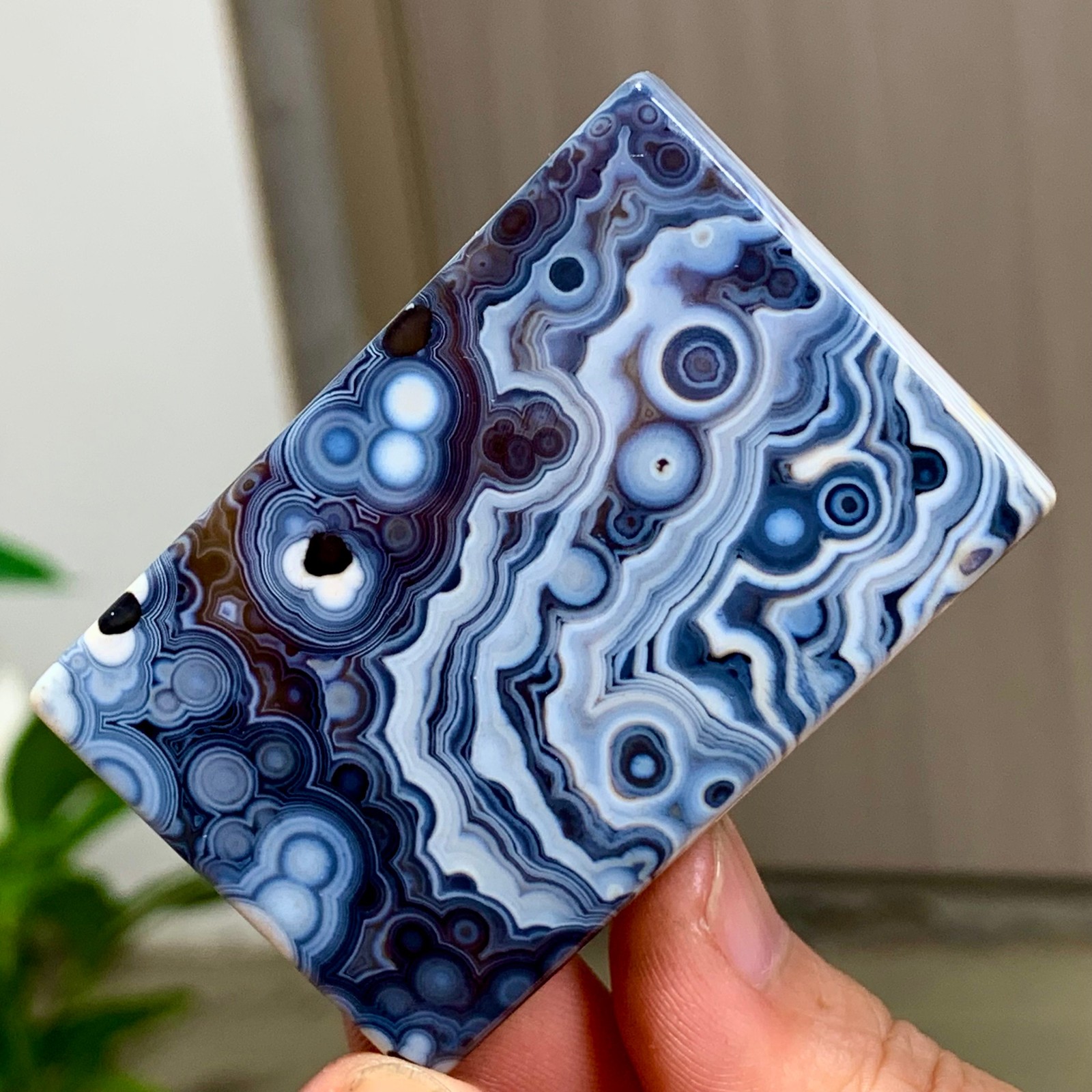 56g Natural Gobi Thousand Eyed Agate tumble palmstone Shape Reiki Chakra Healing