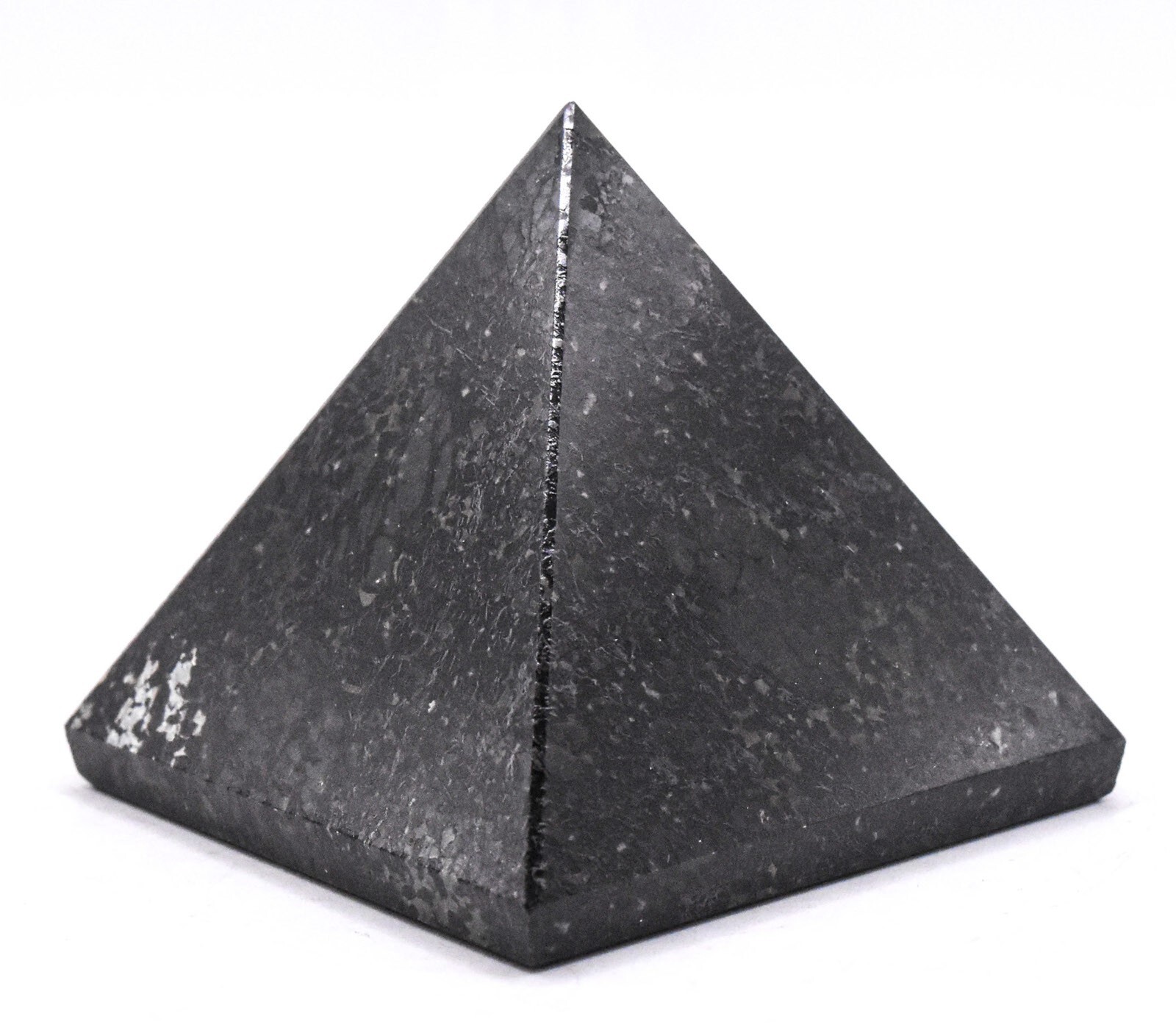 55mm Black Nuumite Pyramid Polished Sparkling Gemstone Crystal Mineral – India