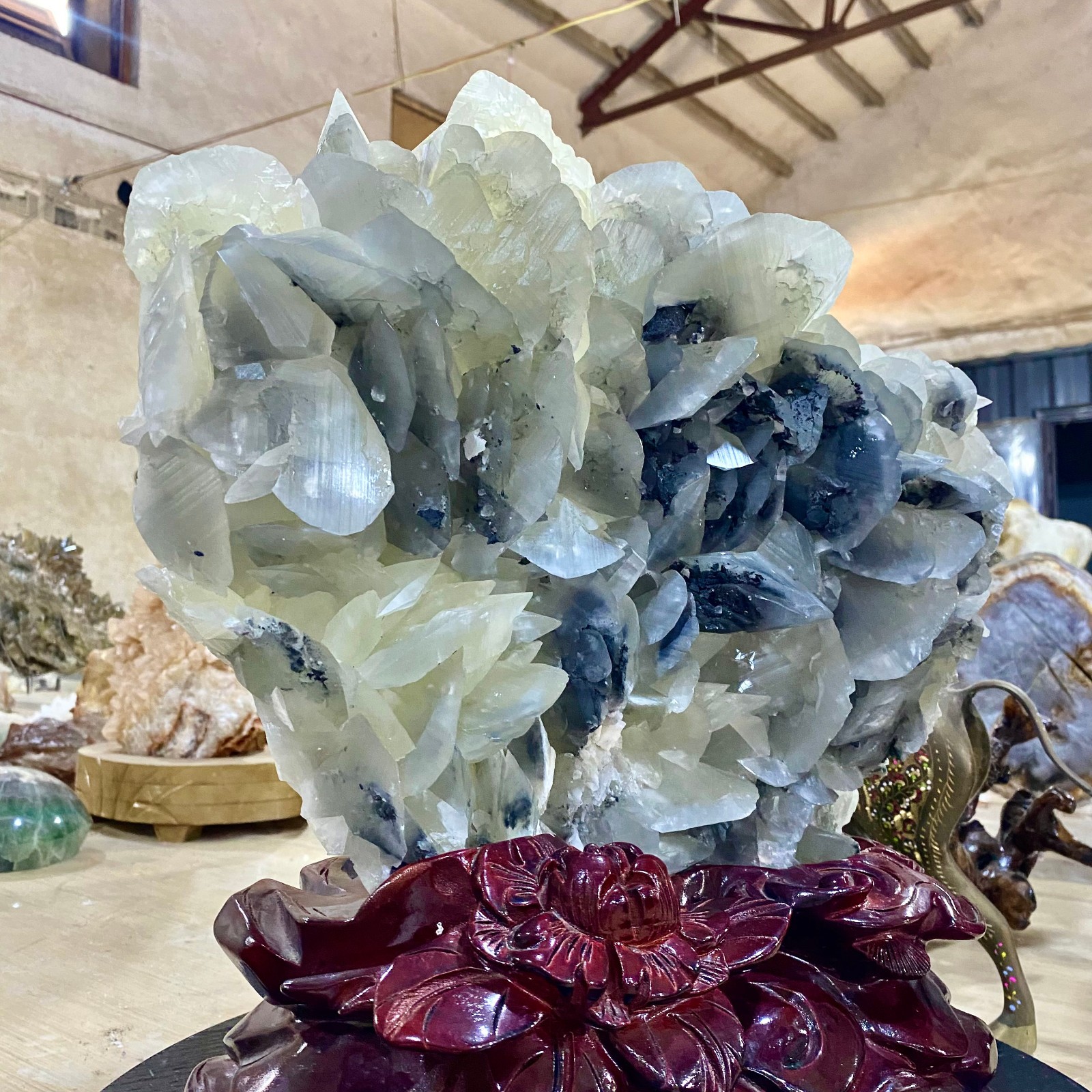 34.86LB Rare!! Natural transparent quartz with Mica Crystal Specimen Rough