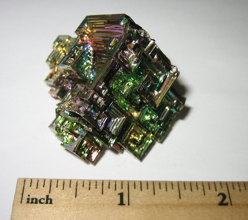 1.55″ BEAUTIFUL RAINBOW BISMUTH CRYSTAL MINERAL CLUSTER (LAB GROWN) ~ 59.1g *4
