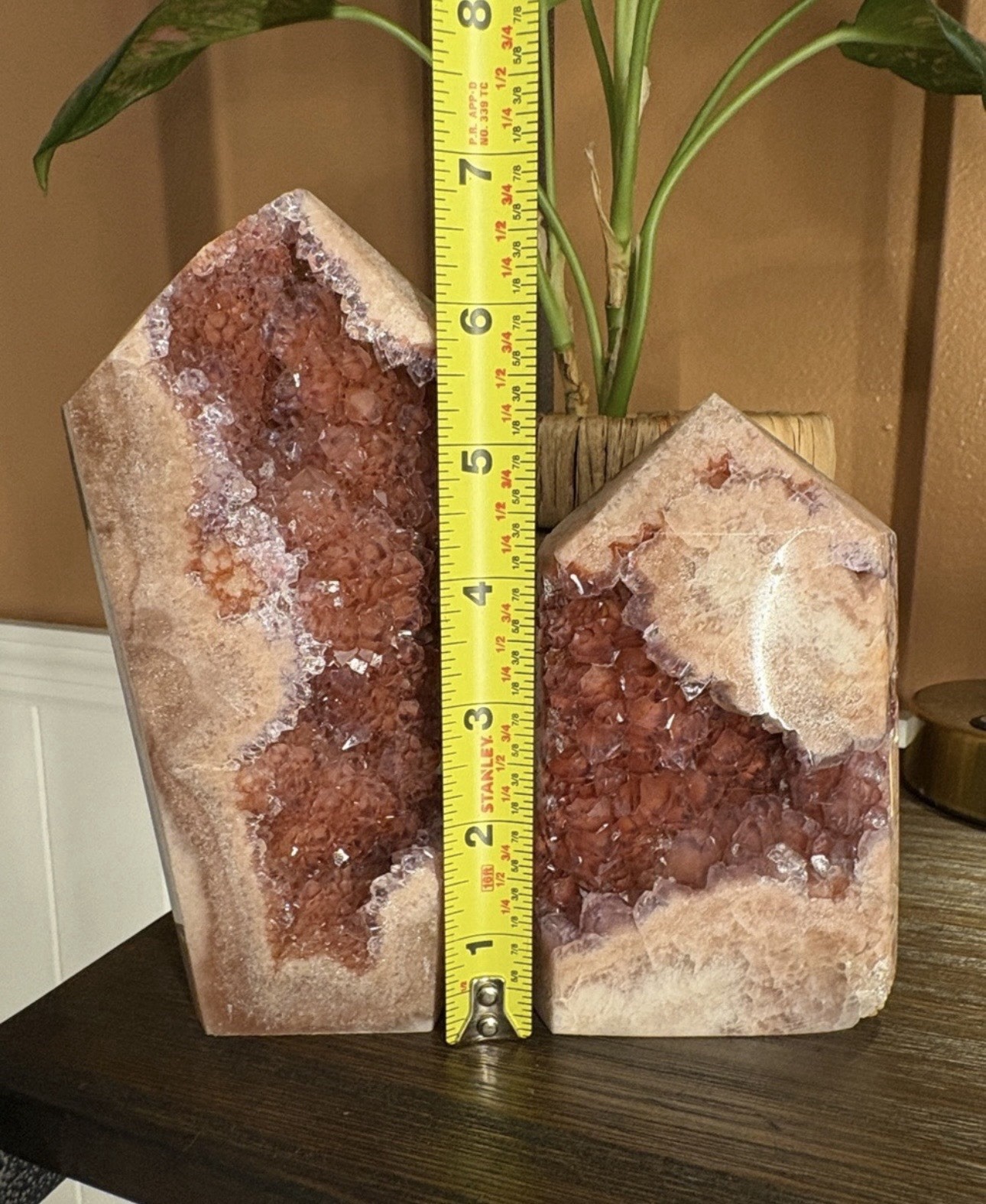 (2) Pink Amethyst Druzy Tower Set – High Quality Natural Crystal