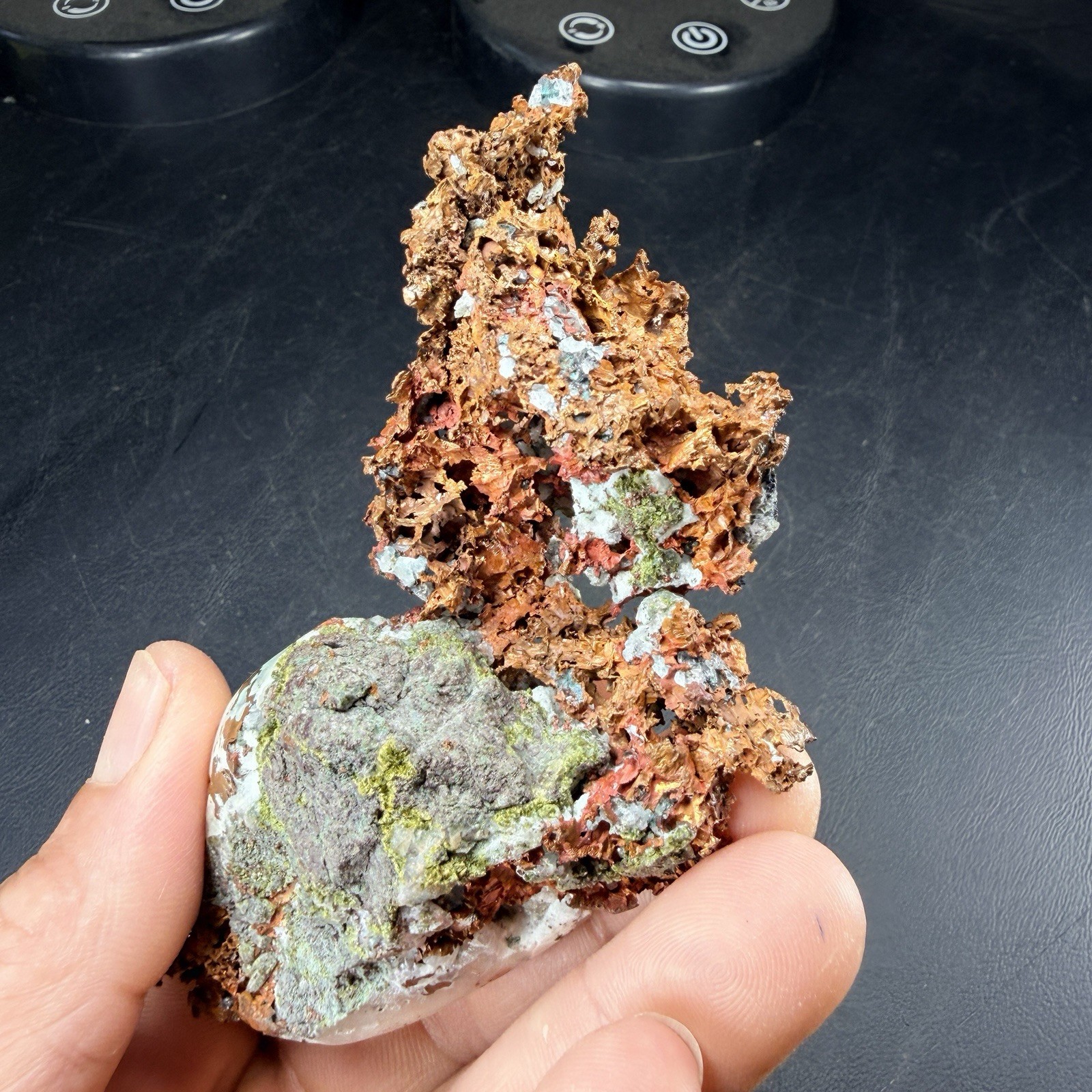 Datolite on Copper with Epidote from Caledonia Mine, Michigan *VIDEO*