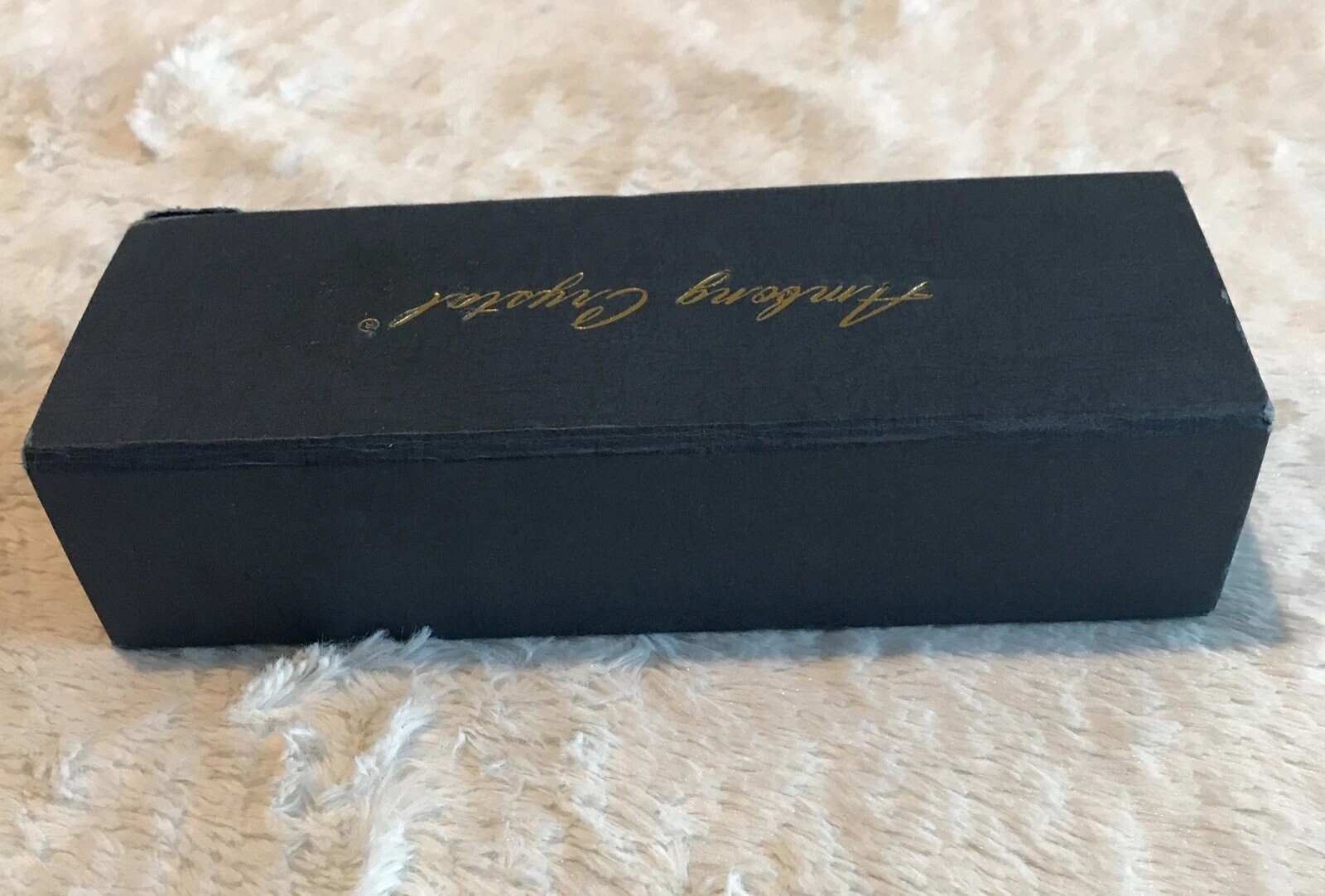 Amlong Optically Clear Crystal Triangle Bar Minimalist Original Box- Rare