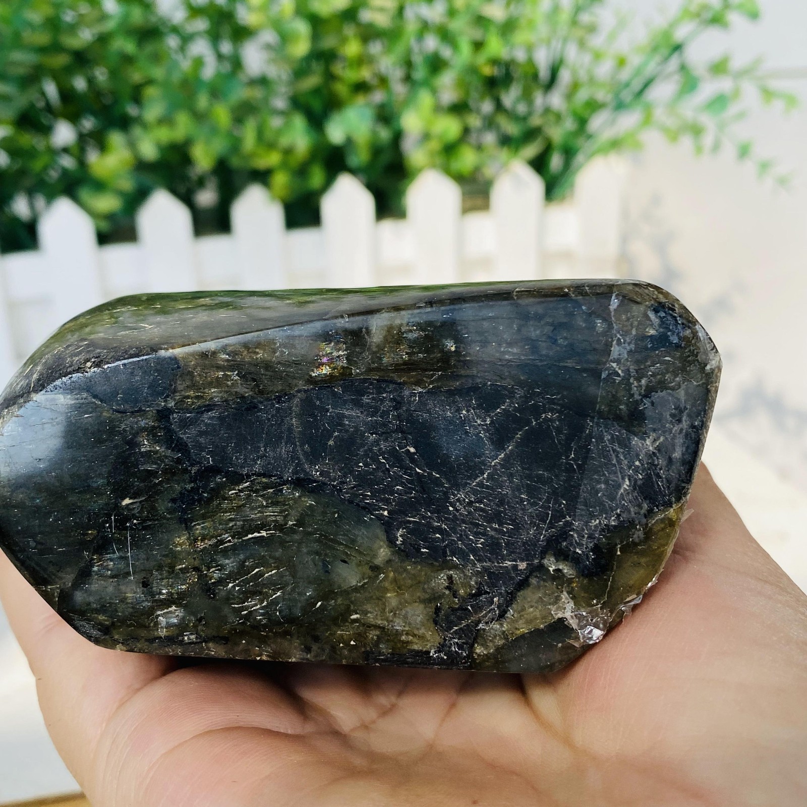 Natural Purple Labradorite Quartz Crystal Freeform Mineral Specimen 1020g