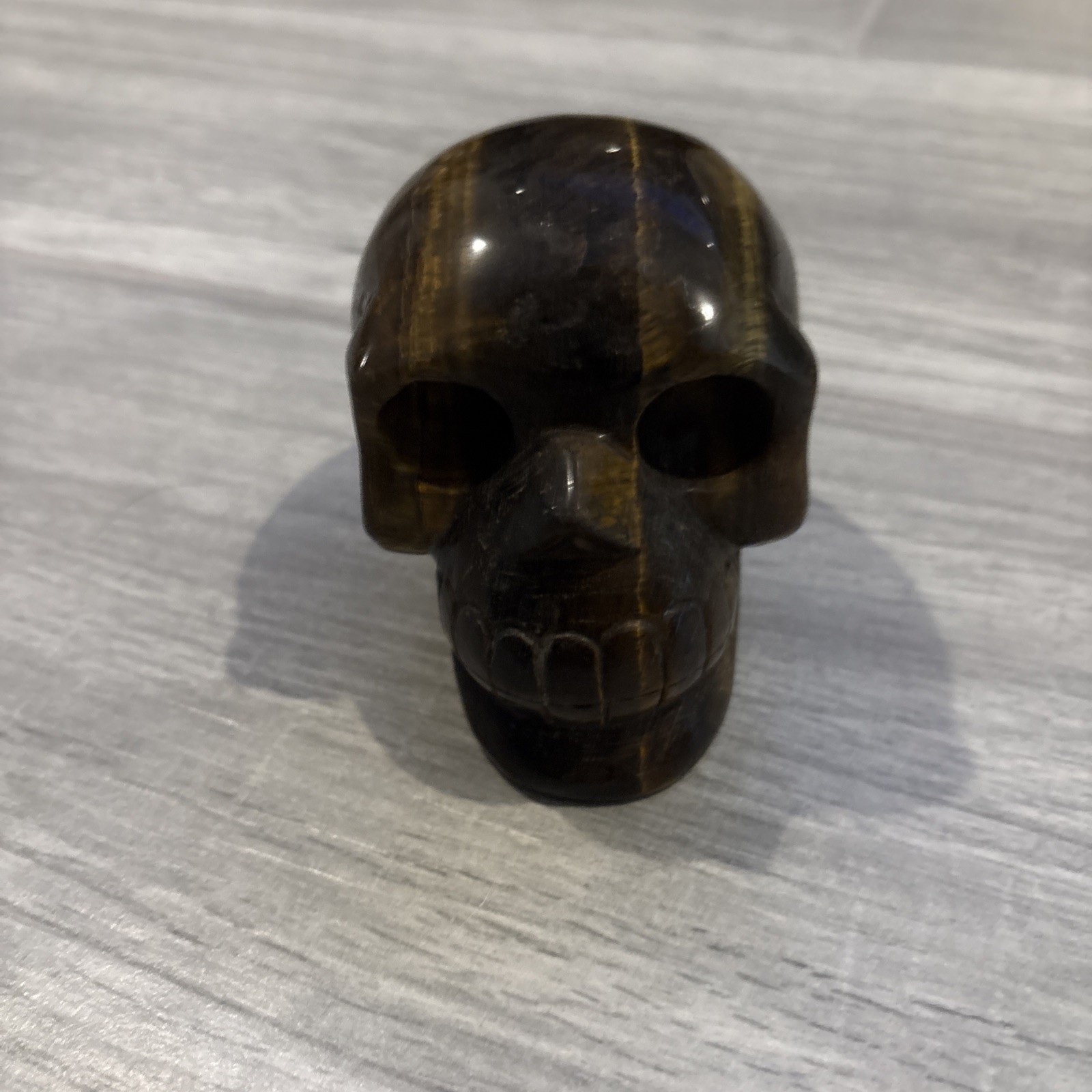 Lot 12 Tiger Iron Eye Items 3”skull , Snake Palm Stone Sphere Egg Chip Bag Flash