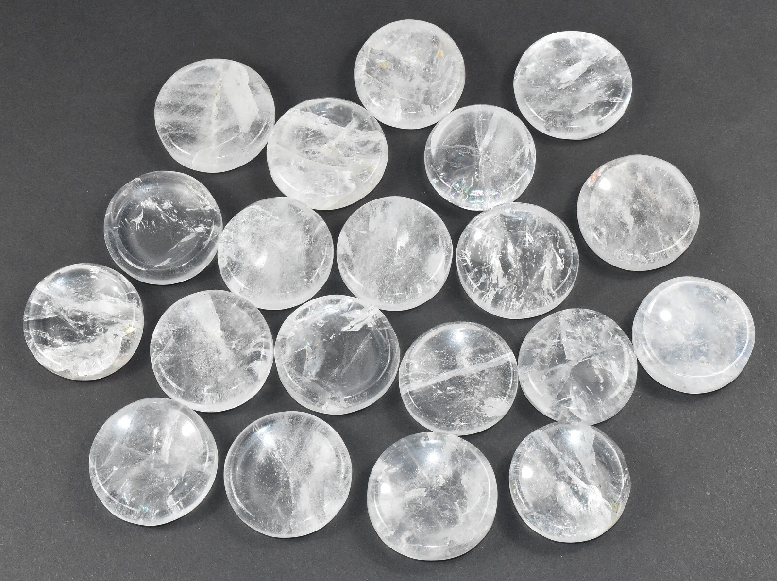 35mm Clear Quartz Stand for Sphere Egg Polished Natural Mineral India 1, 2, 5PCs