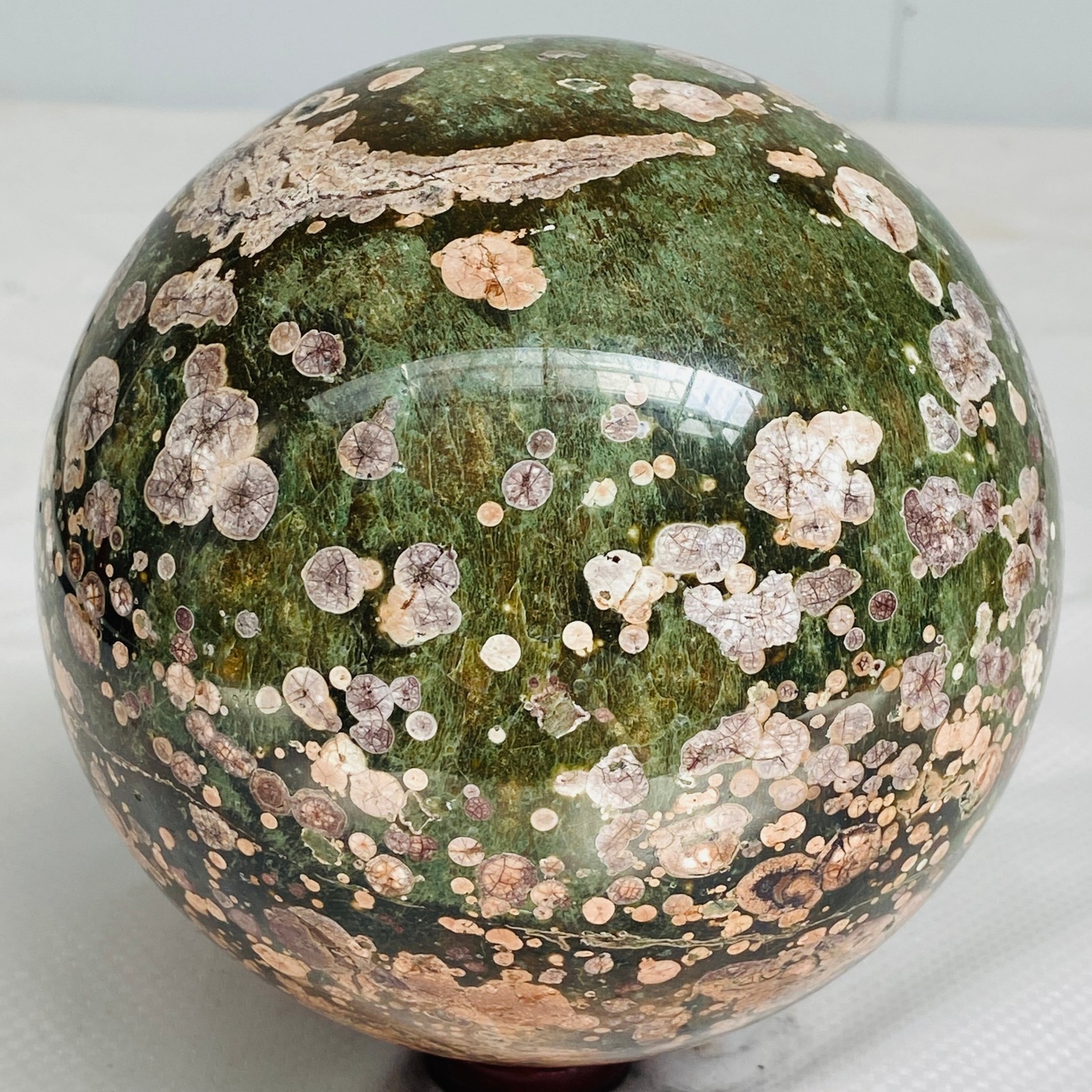 Natural Polished Pink cherry blossom agate BALL Madagascar 3160G ( 6.96LB )
