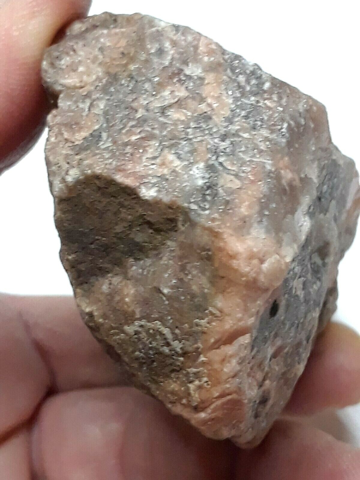 Natural large rock stone specimen. Pink crystal, clear, gray. Beautiful! LOOK