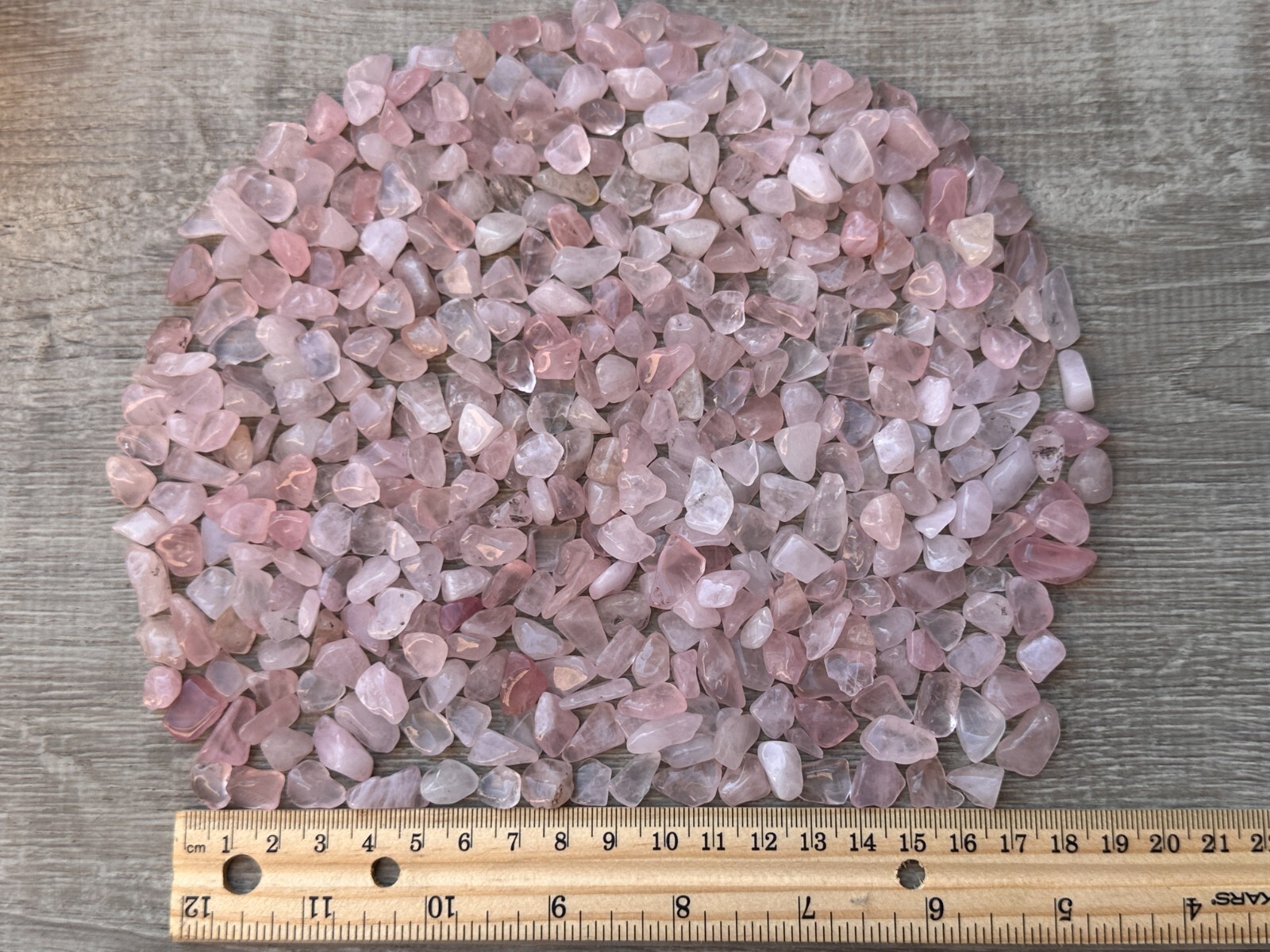Grade A++ Rose Quartz Semi Tumbled Gemstone Large Chips 9-16mm, Wholesale Bulk