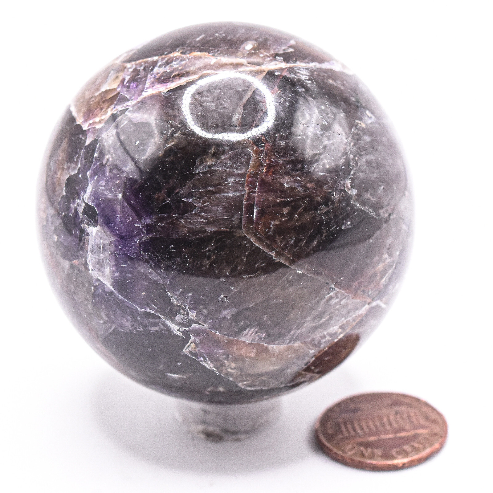 52mm Dream Amethyst Sphere Natural Mineral Ball Sparkling Quartz Crystal – India