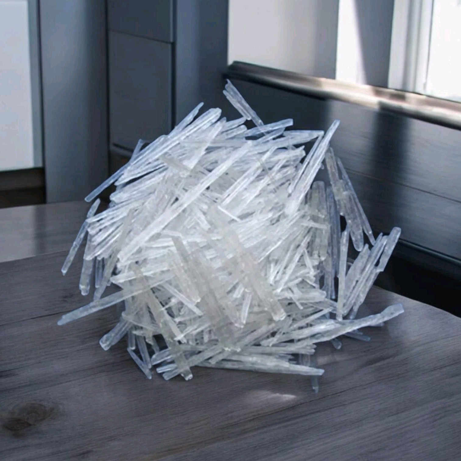 Natural Clear Crystal Points in Plastic Containers