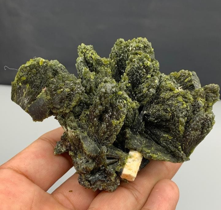 Natural Green Epidote with Feldspar Crystal Specimen 189.7 Grams | Rare Mineral