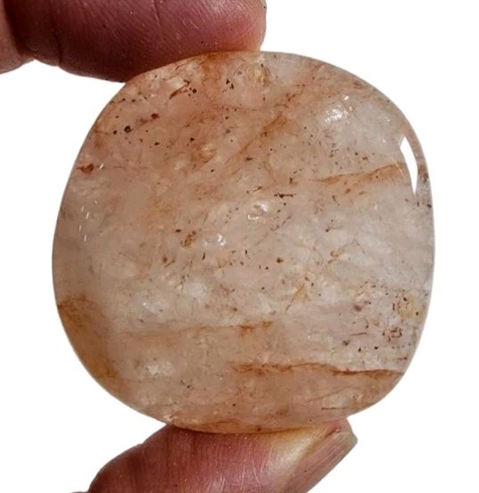 Fire Quartz Crystal with Hematite Polished Smooth Stone Brazil 30.1 grams