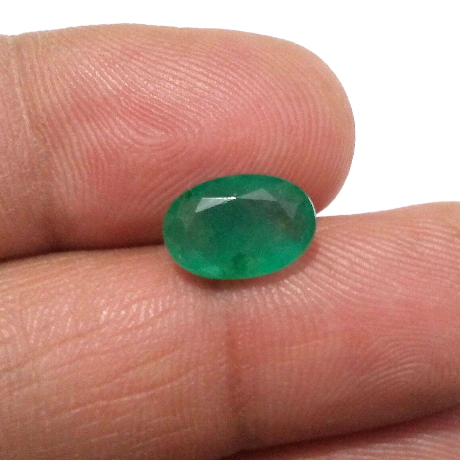 3.20 Crt For Jewelry Top Green Zambian Emerald Faceted Oval Shape Loose Gemstone