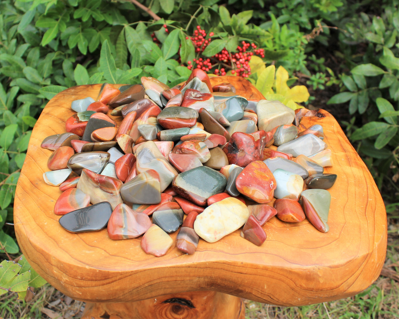 1/2 lb Bulk Lot Polychrome Jasper Tumbled Stones (Crystal Healing) 8 oz