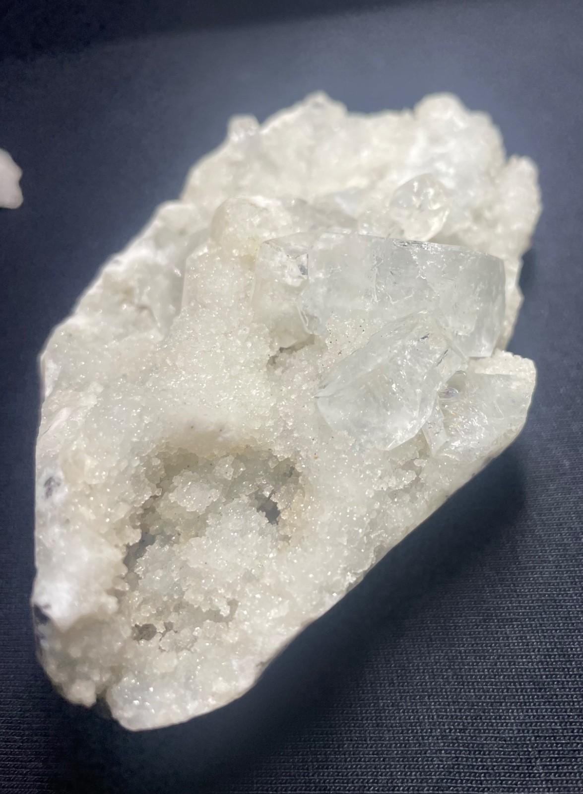 Natural cluster Apophyllite crystal in coral spiceman 221 gr 11x6x3. 5 cm