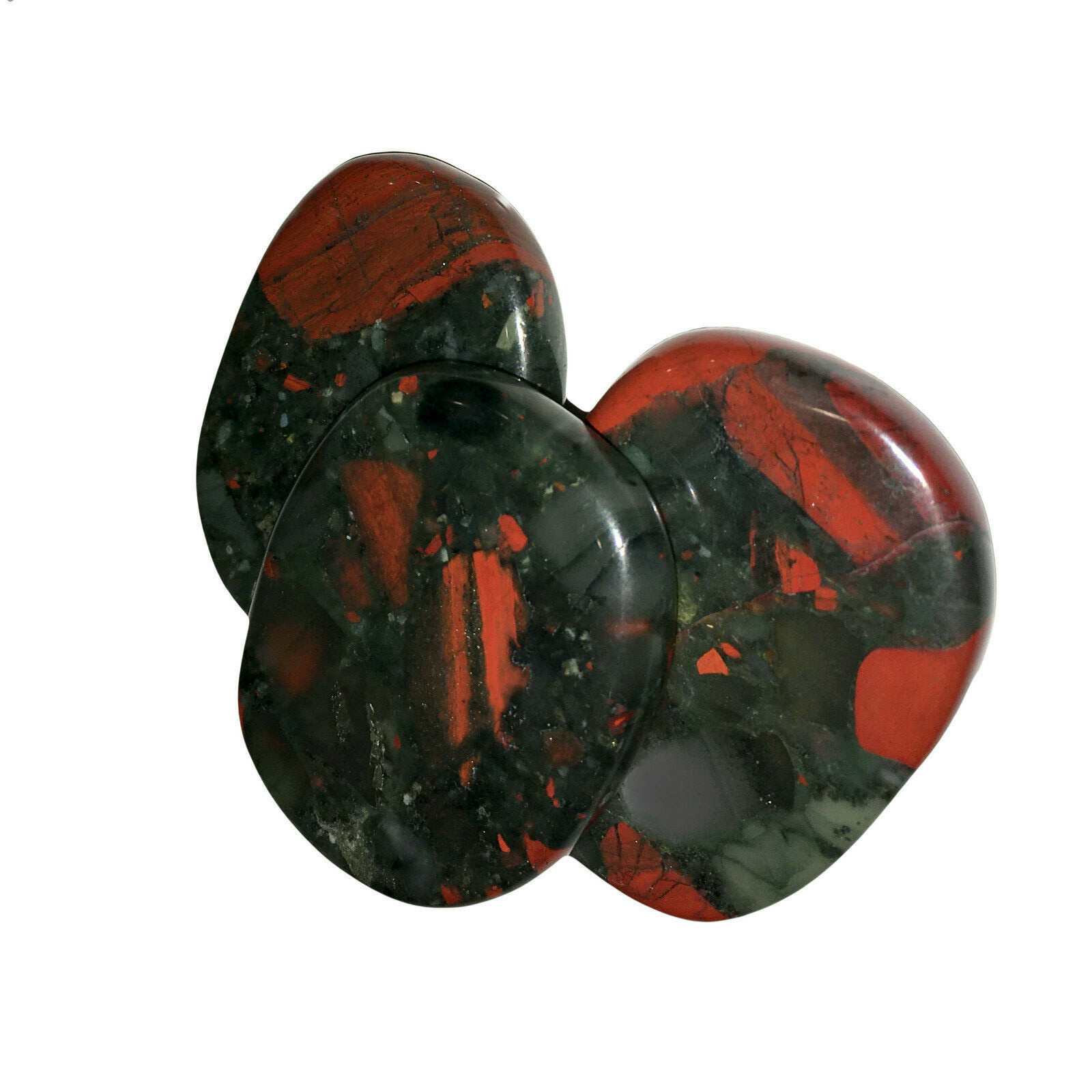Natural Bloodstone Jasper Palm Stone Rock Crystal Healing Reiki Polished Worry S