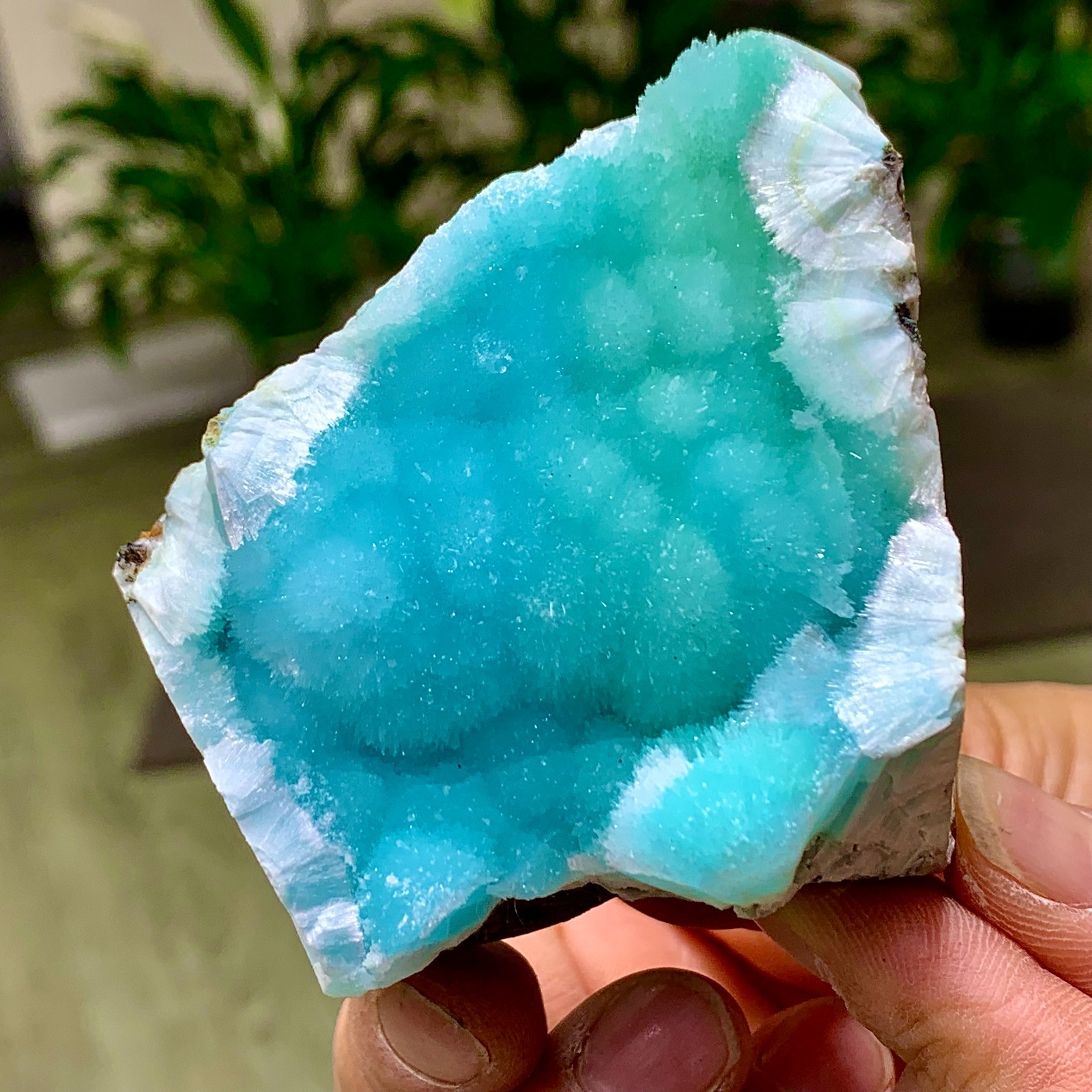 179G Natural blue texture stone crystal,Heteropolar of Chinese blue aragonite