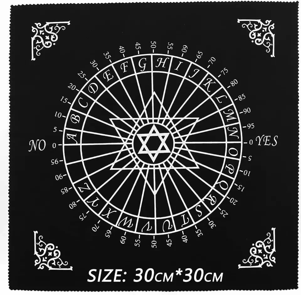 Metaphysical Pendulum Chart Mat with a Pendulum Necklace and Yes or NO Coin,Heal