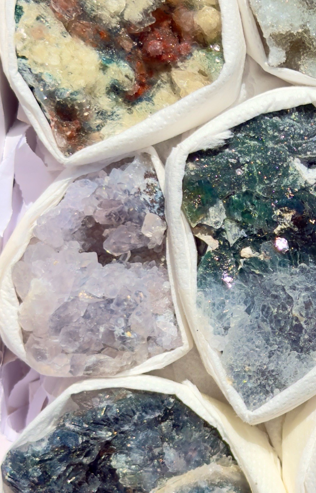 High Grade Amethyst Flower Zeolite Crystals Lot Whole Box! Specimens Brazil Gift