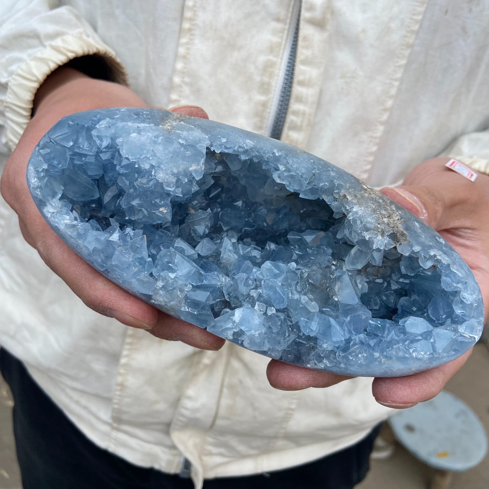 2.2lb Natural blue Celestite Cave Quartz Crystal Cluster Rough Specimen Healing