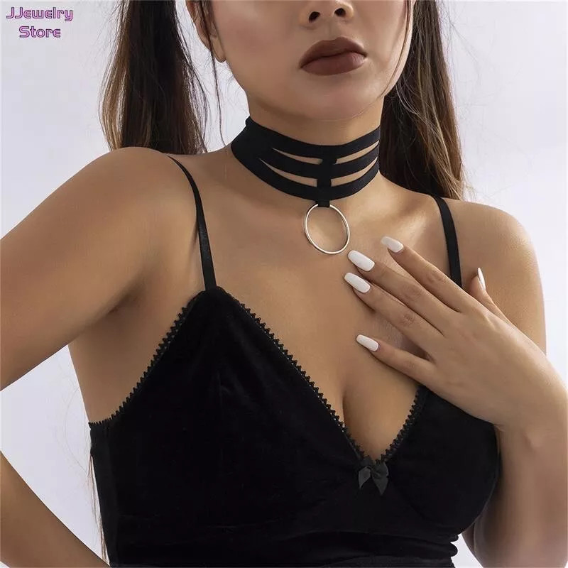 Women’s Fashion Jewelry Black Velvet Velvet Layered Choker Collar Necklace 1PC