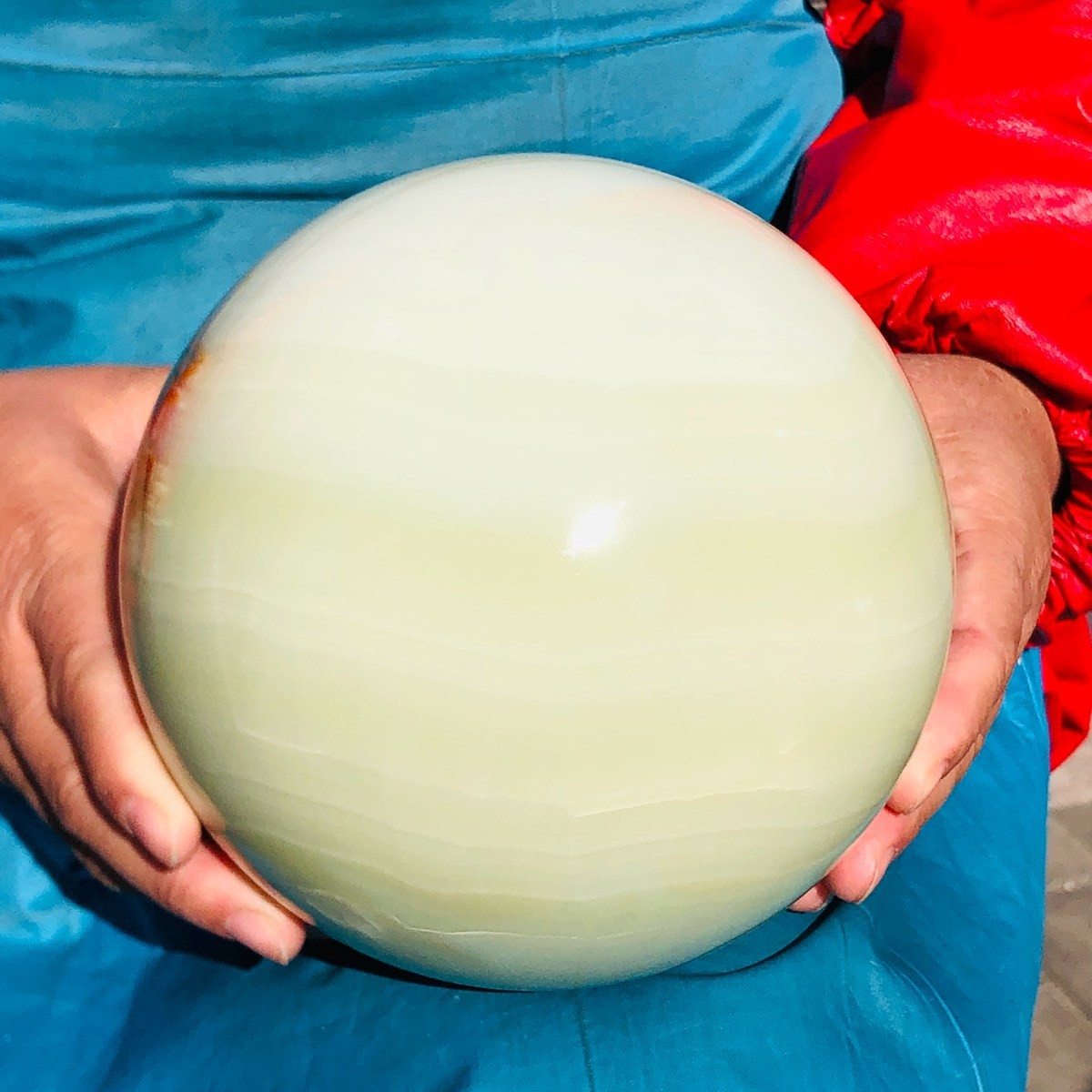 10.78LB Natural Afghan Jade Chakra Quartz Sphere healing ball Specimen 3280