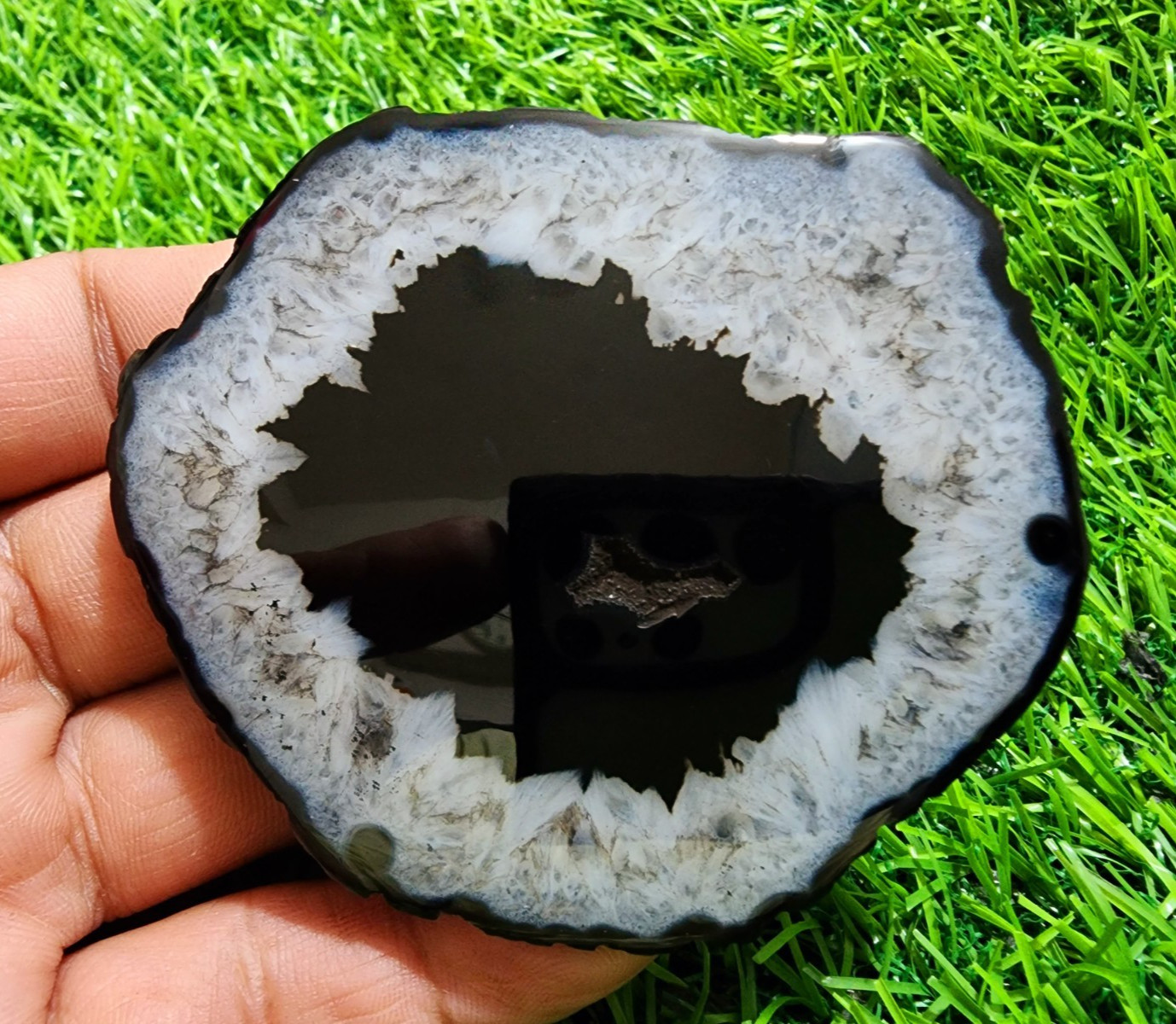 371ct Top Banded Slice Agate Slab Crystal Polished Druzy Gemstone Jewelry Making