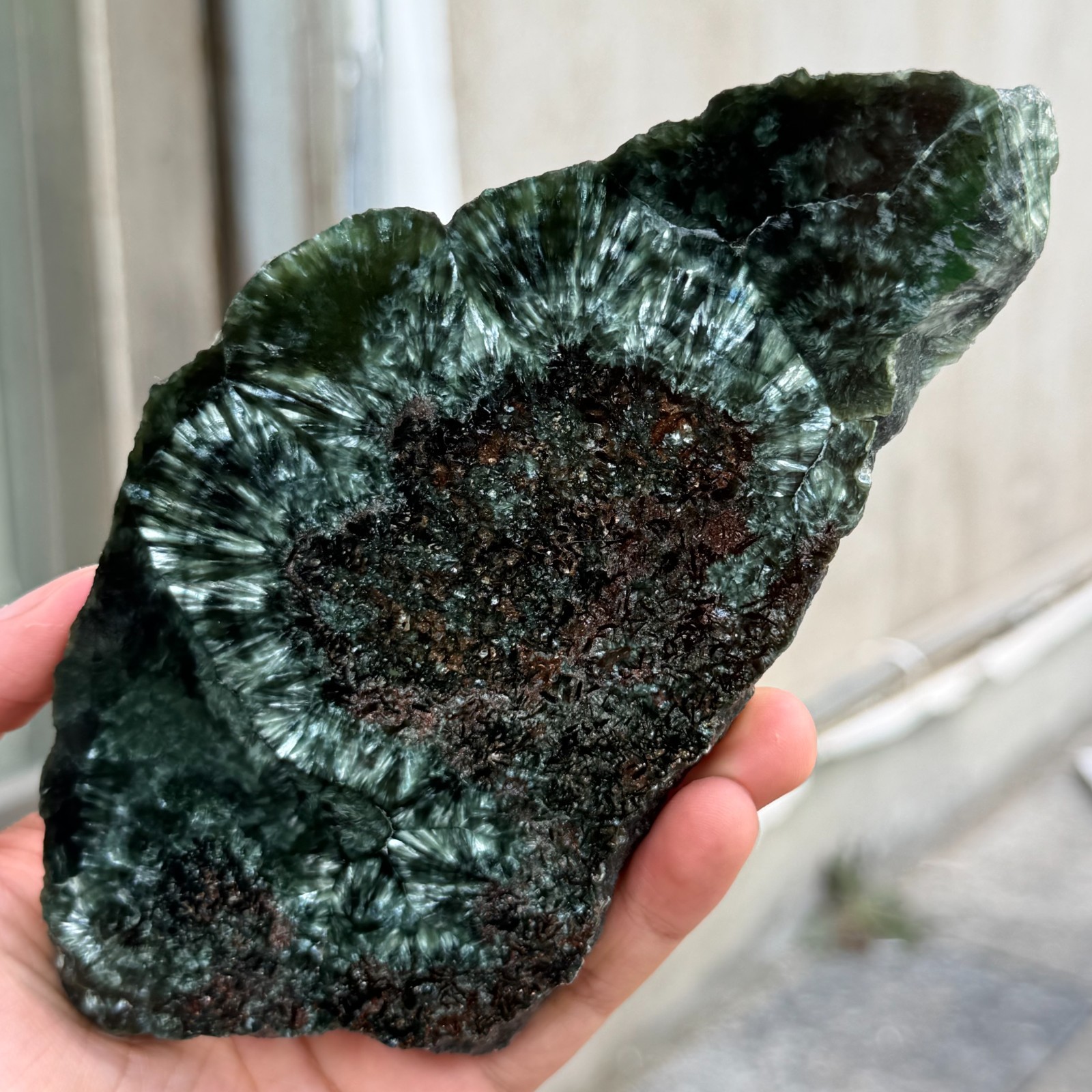 286g Rare Natural Seraphinite Slab Quartz Crystal Reiki Healing (Collection Lv.)