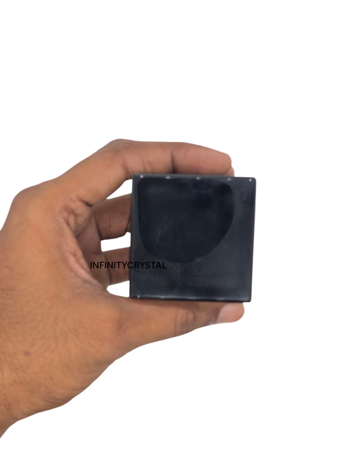 Handmade Obsidian Cube | 55mm Polished Crystal – Zen Desk Meditation Decor Stone