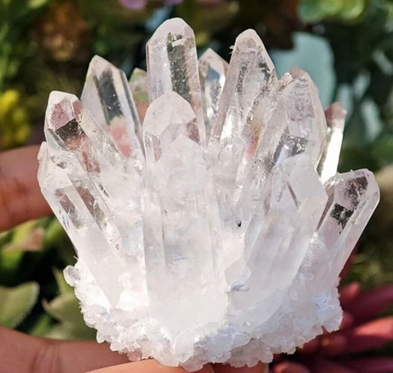 2025Rare 200-2000G Clear Crystal Geode Cluster Raw Crystal Cluster Reiki Decor