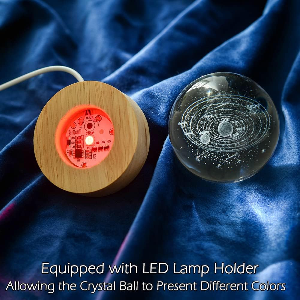 3D Solar System Crystal Ball 60mm Universe Gifts for Space Lovers | EngravDecora