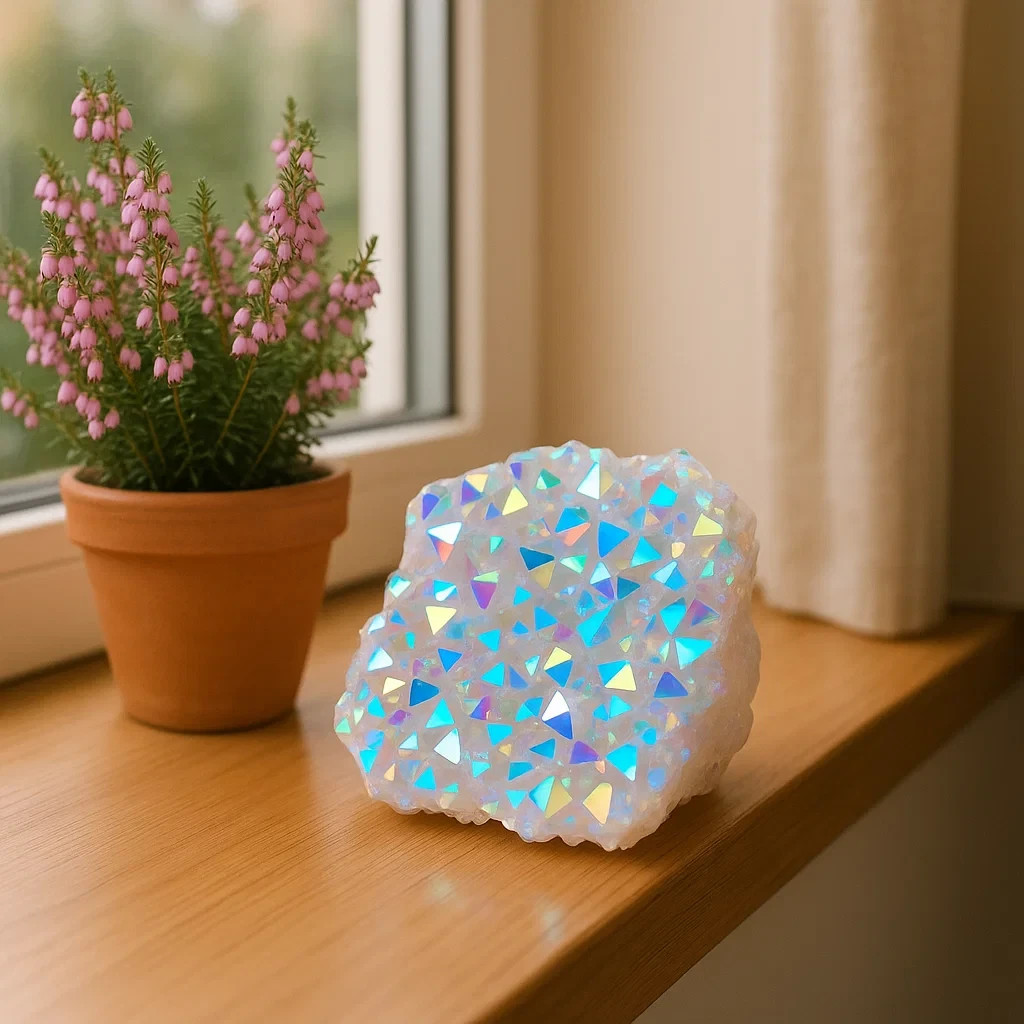 Natural Angel Aura Quartz Cluster Healing Crystal Rocks Collection Decoration