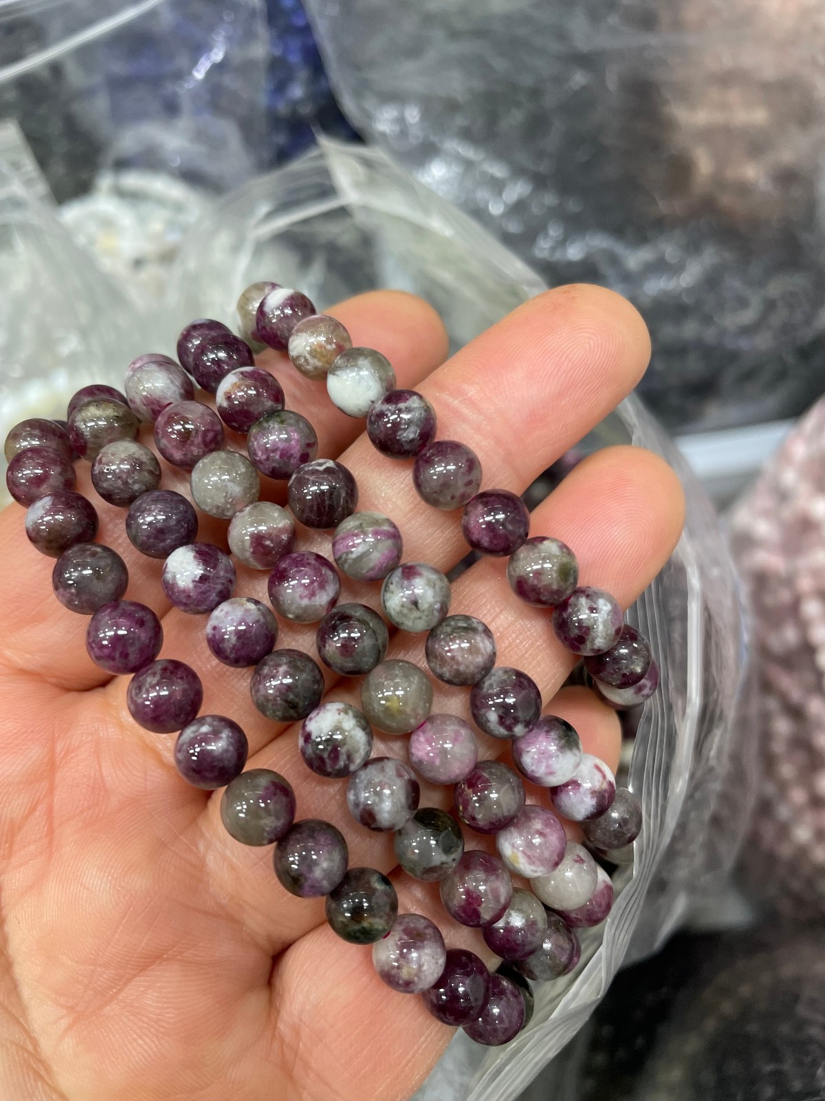 6mm 10pcs Genuine Tourmaline Round Smooth beads bracelet