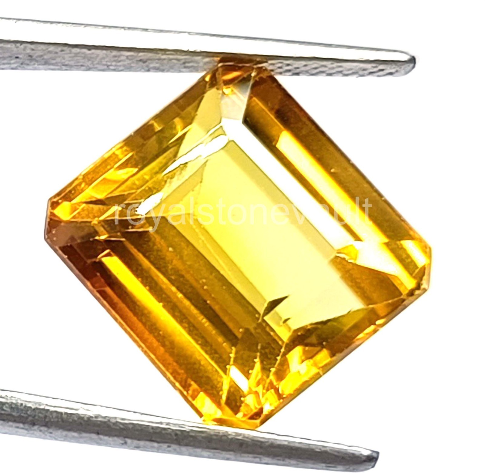 IGL Certified Loose Gemstone – 21.15 Ct Emerald Cut Natural Yellow Sapphire 5AOP