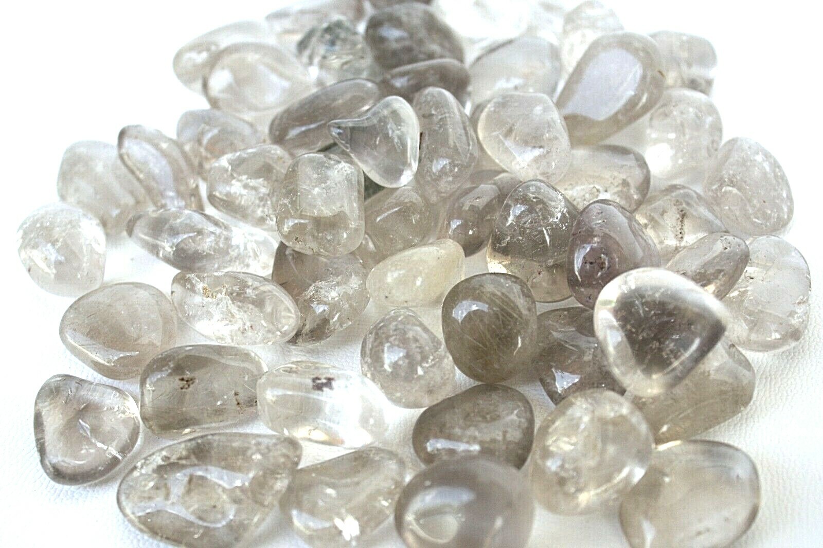 Six Light Smoky Quartz Tumbled Stones 20mm Reiki Healing Crystals Protection